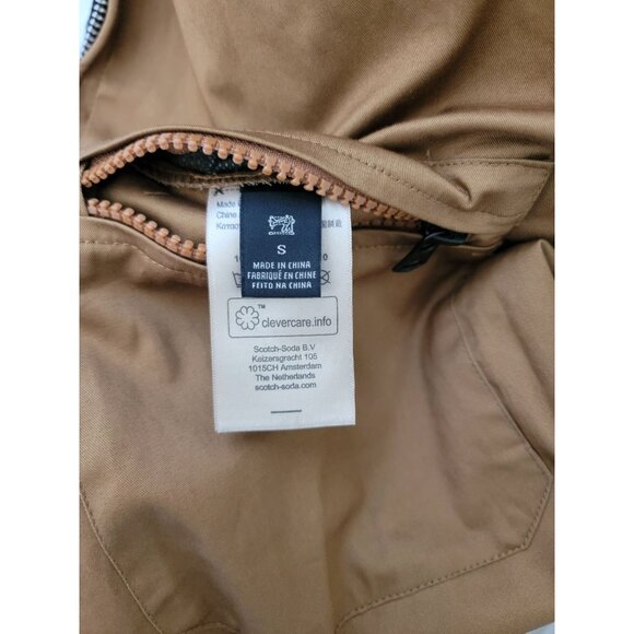 SCOTCH & SODA Reversible Black & Tan Floral Print Lightweight Jacket Men's Sz S - Picture 10 of 15